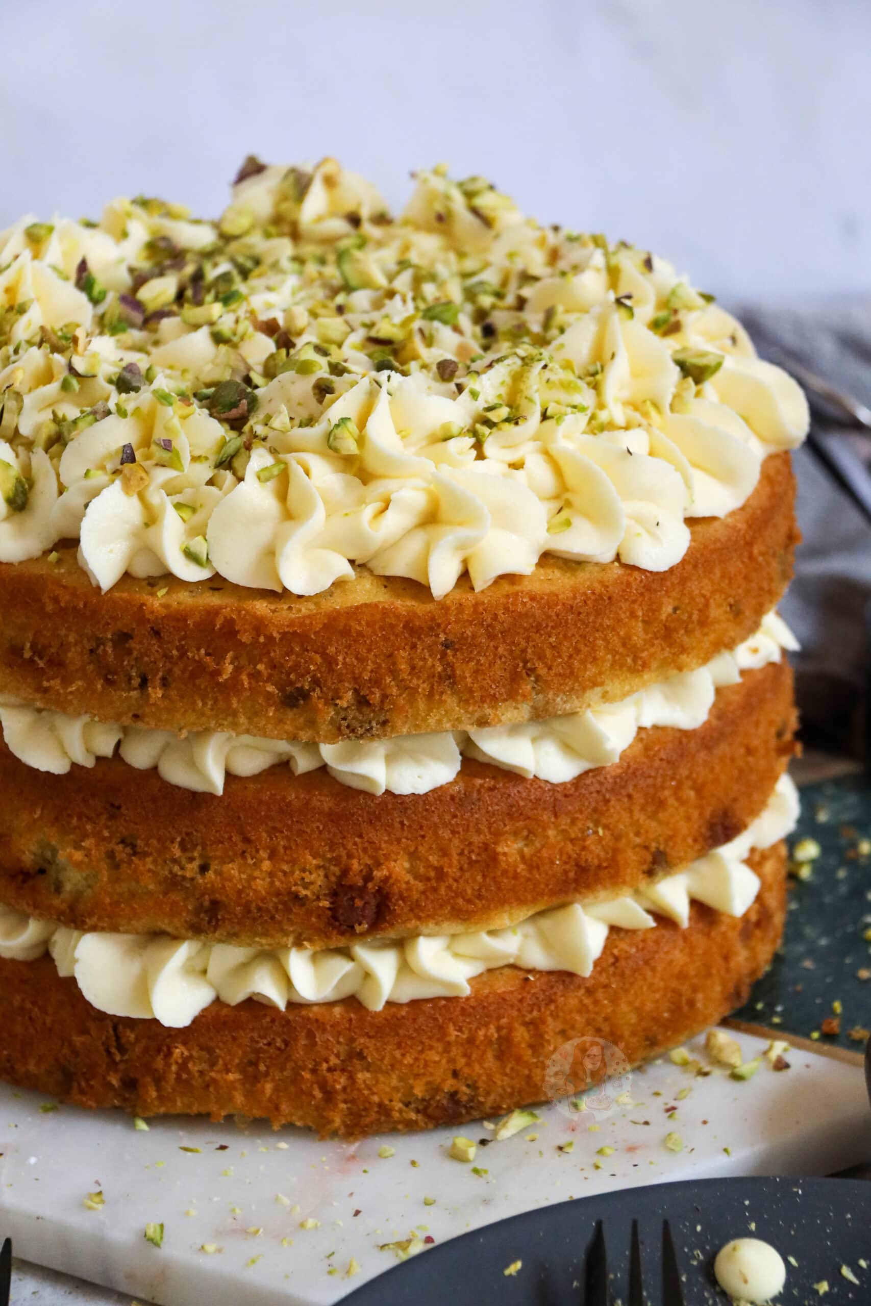 Easy Pistachio Cake with White Chocolate Frosting | Bake or Break