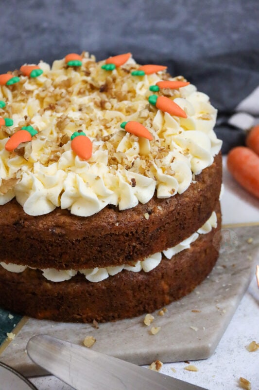 Moist Carrot Cake with Cream Cheese Frosting