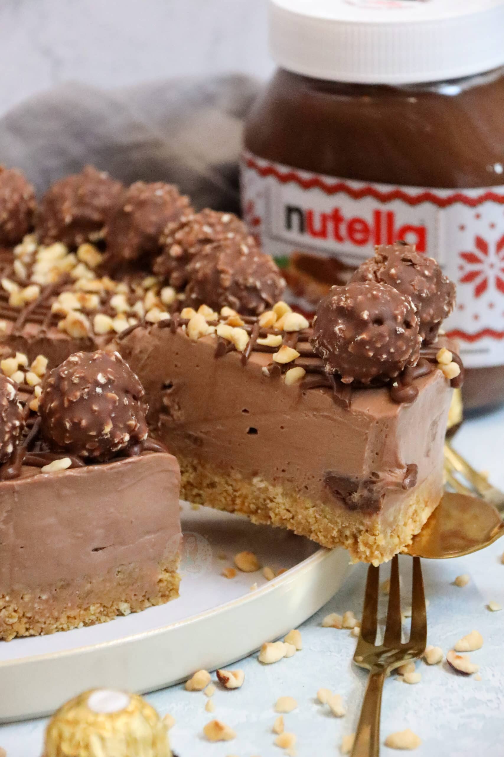 No-Bake Ferrero Rocher And Nutella Cheesecake! - Jane's Patisserie