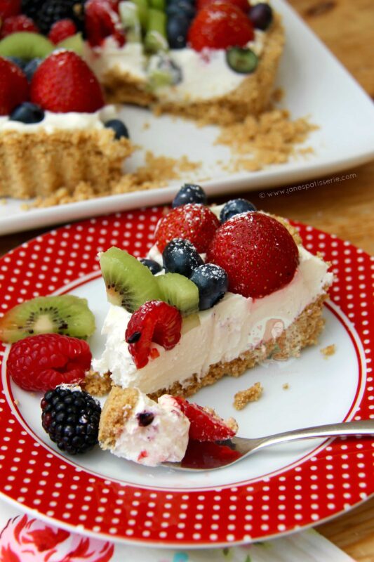 Summer Berry Charlotte Cake with Vanilla Bean Mascarpone Cream