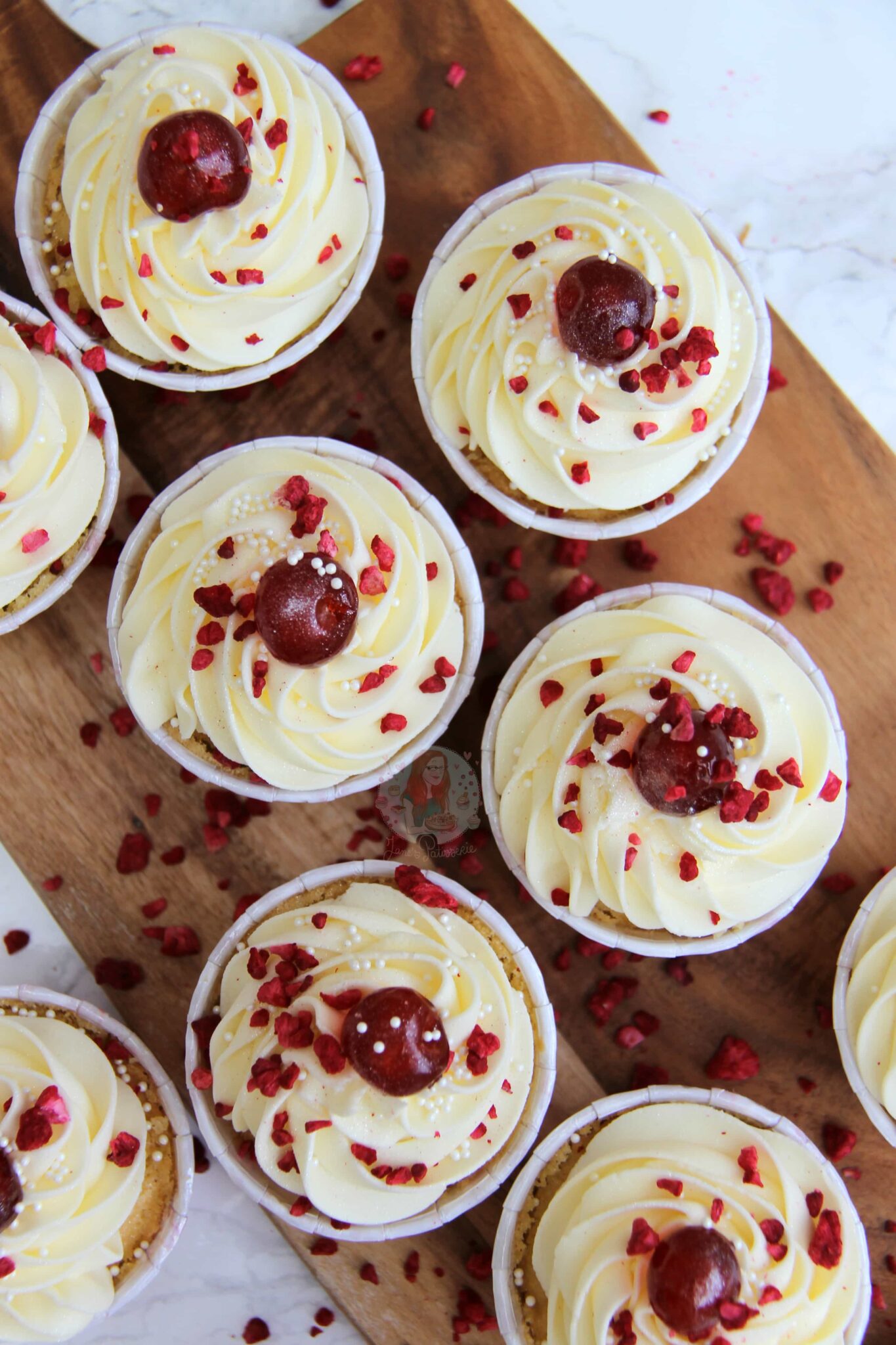 Cherry Bakewell Cupcakes! - Jane's Patisserie