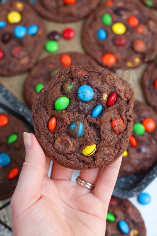 Giant M&M Cookies - Soft & Chewy - Far From Normal