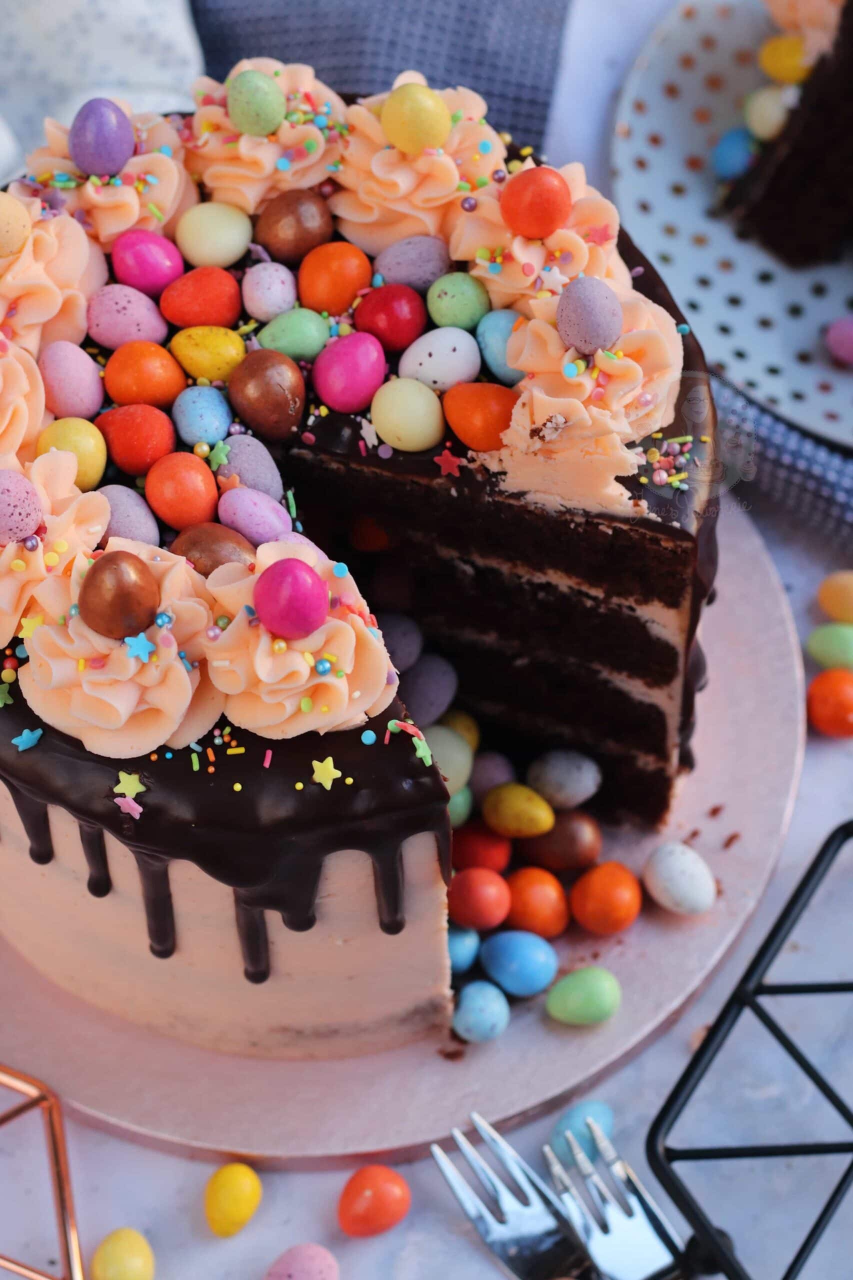 Wonderful DIY Cheerful Chocolate Smarties Cake