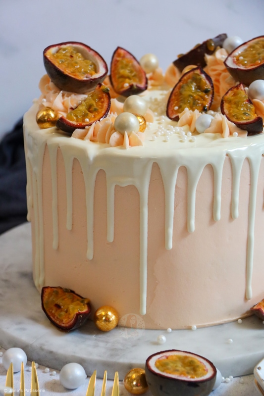Easy Passion Fruit Cake - Supergolden Bakes