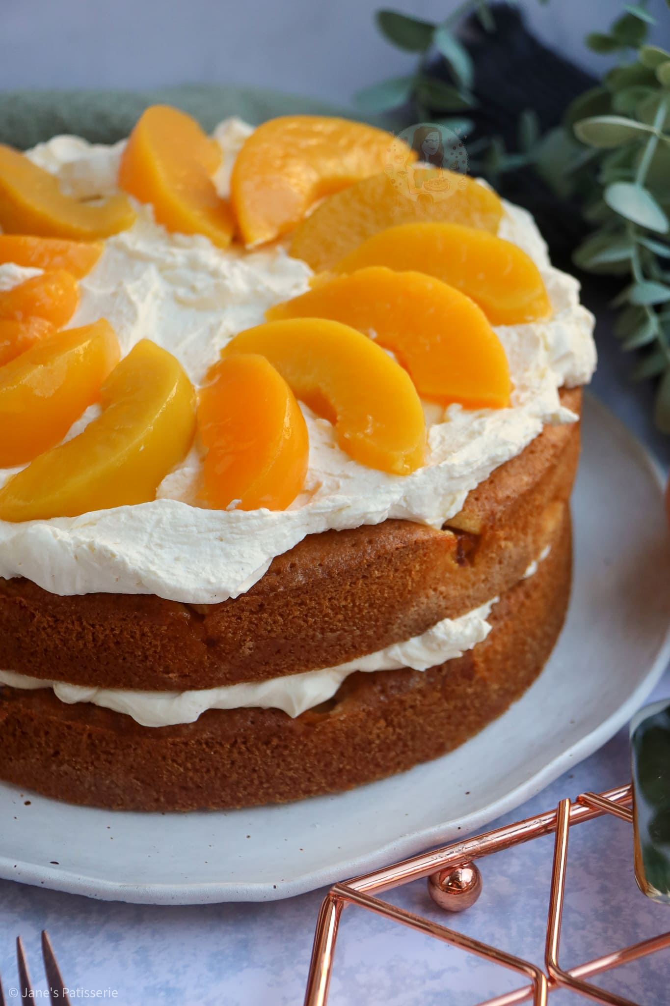 Peaches And Cream Cake Janes Patisserie