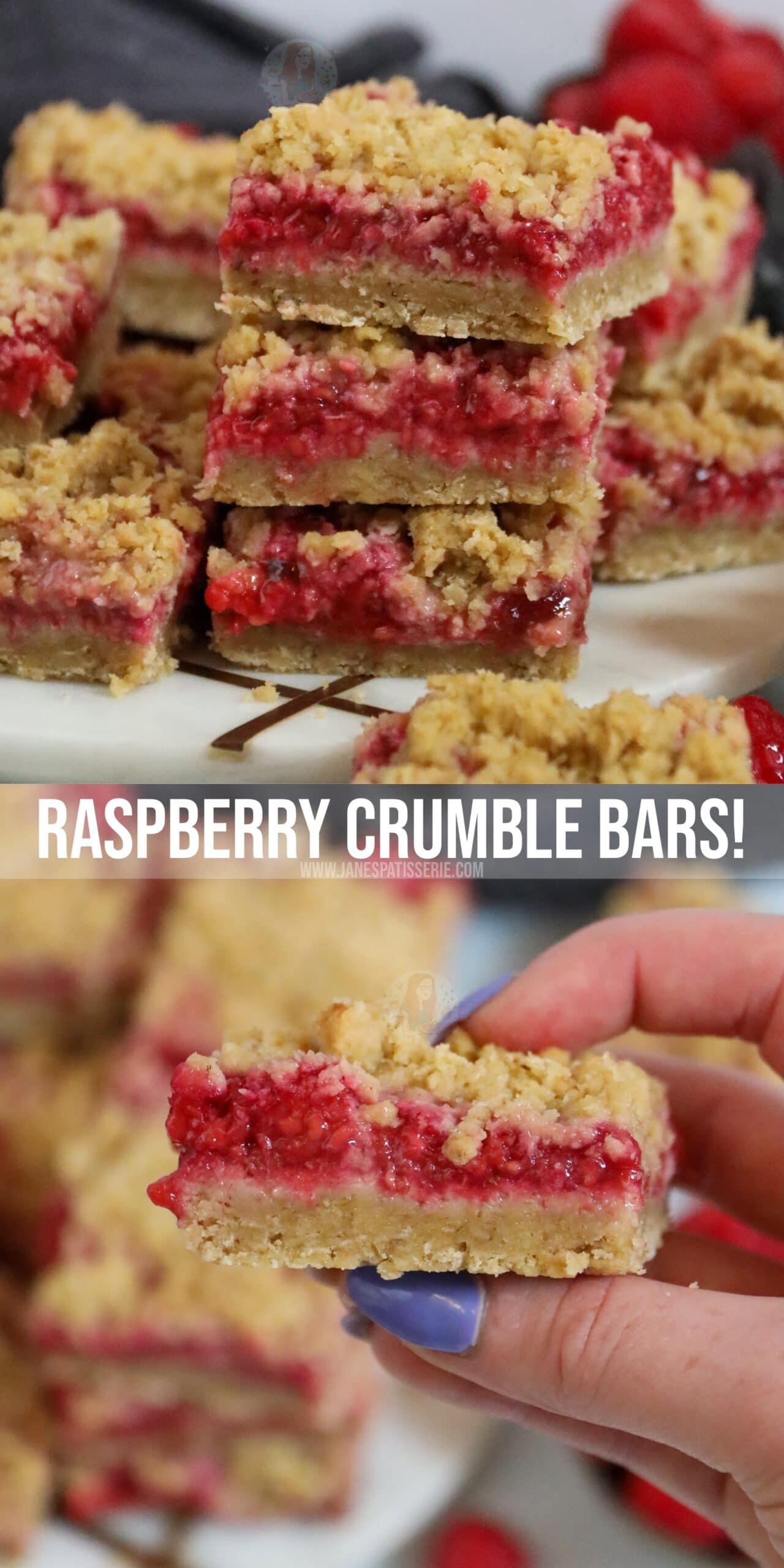 Raspberry Crumble Bars Janes Patisserie